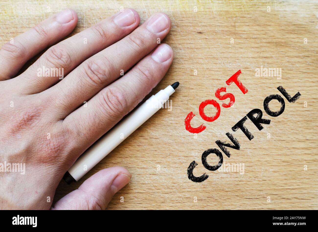 Cost control text concept Stock Photo - Alamy