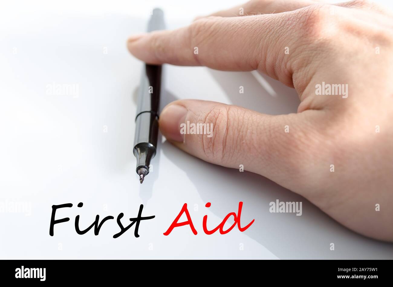 First aid text concept Stock Photo - Alamy
