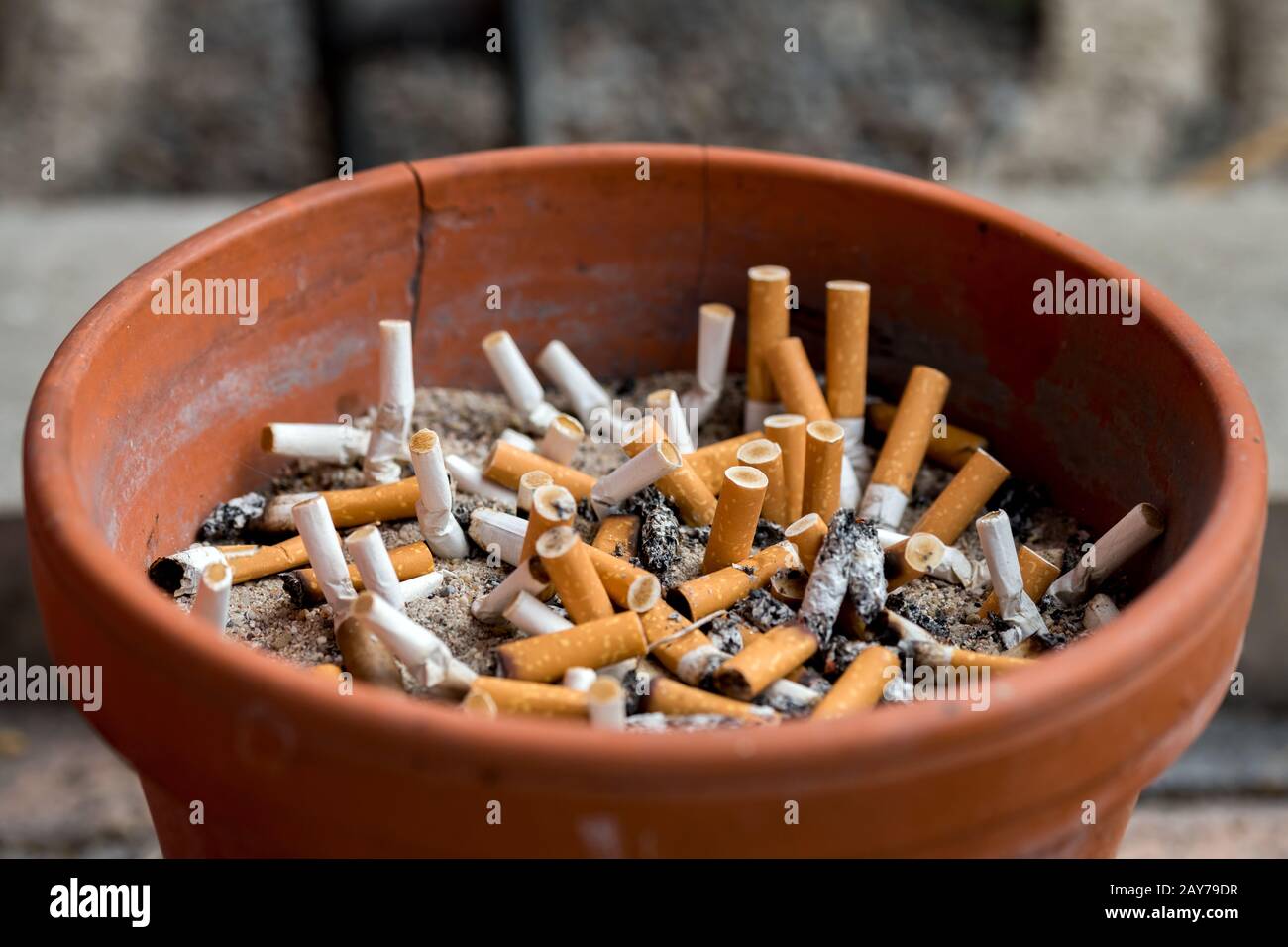 Cigarette butts Stock Photo