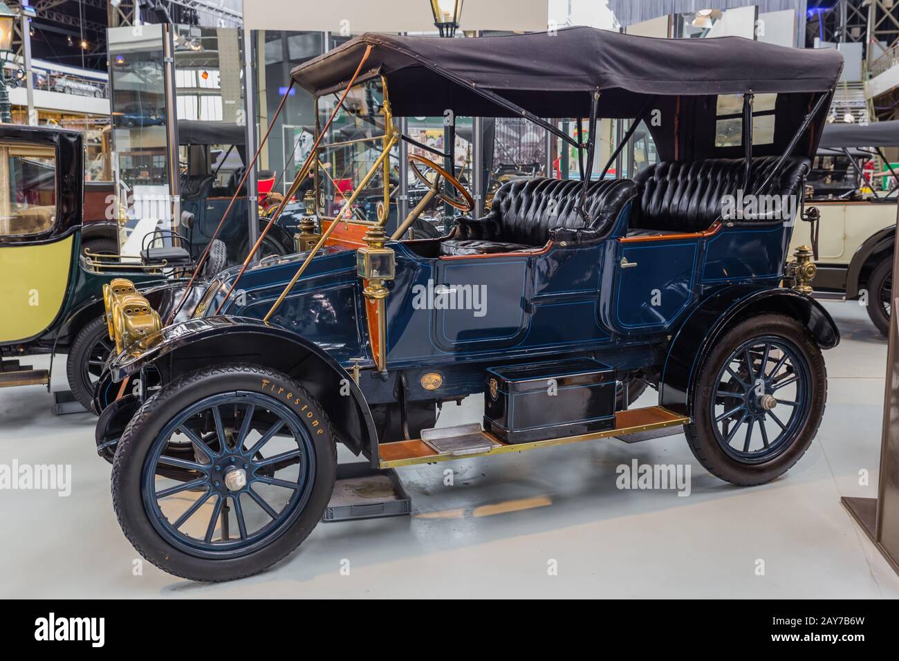 BRUSSELS, BELGIUM MAY 01, 2017 Vintage car in Autoworld museum on May 01, 2017 in Brussels
