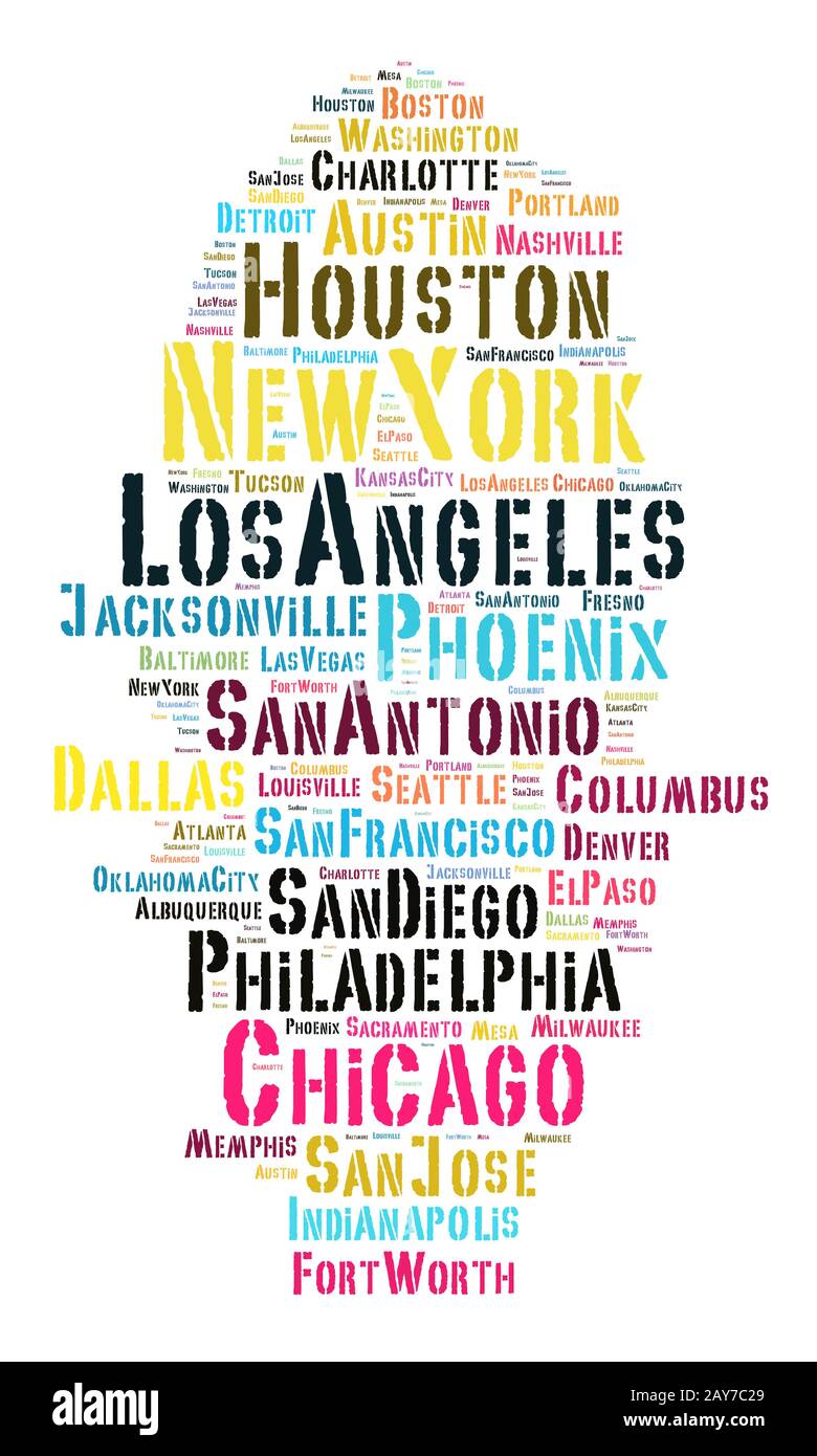 List of United States cities Stock Photo - Alamy