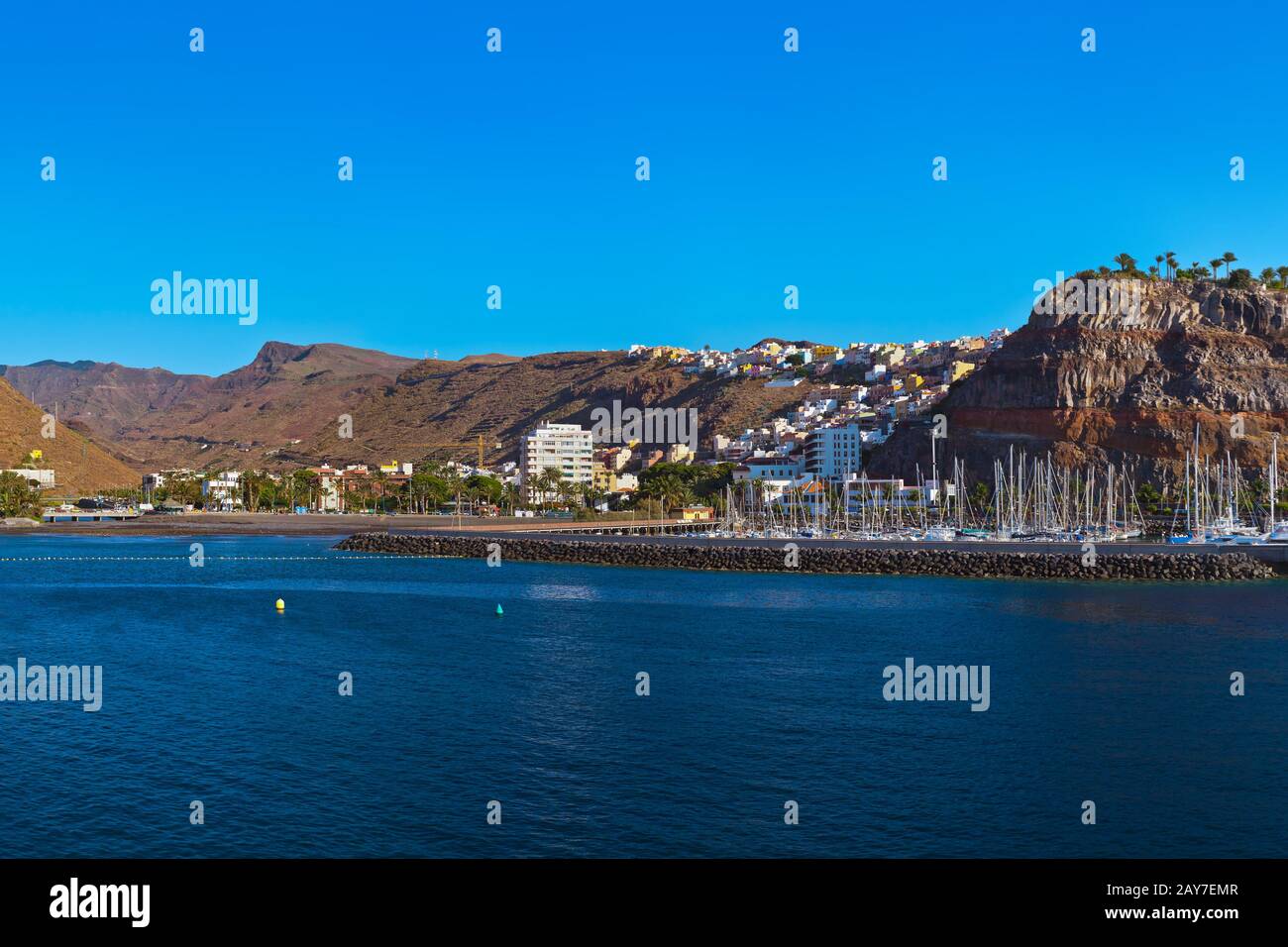 Port and town San Sebastian - La Gomera Island - Canary Stock Photo