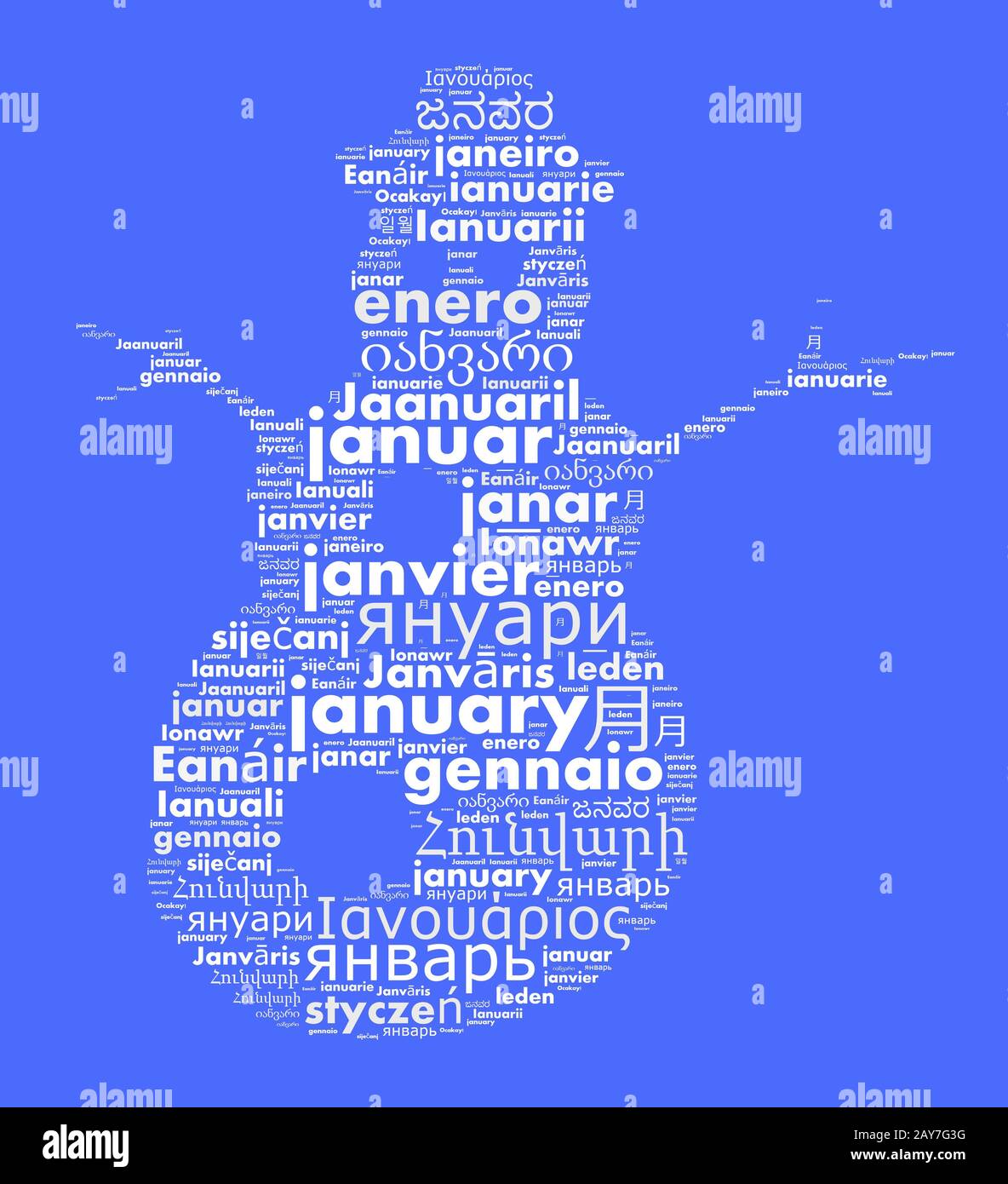 Word January in different languages Stock Photo - Alamy