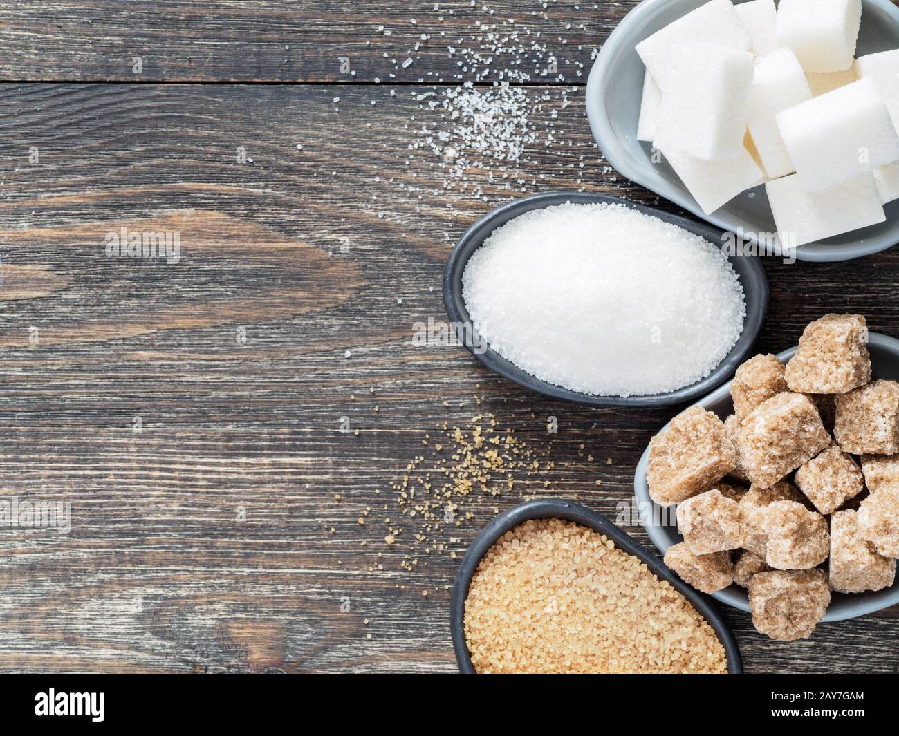 Rushy raw sugar cubes close up Stock Photo