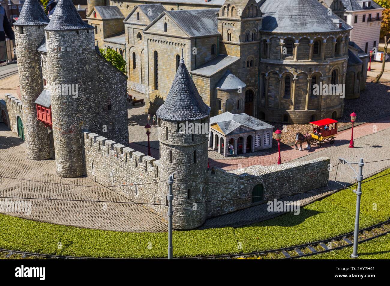 The Hague, Netherlands - April 26, 2017: Maastricht in Madurodam miniature park in The Hague Stock Photo