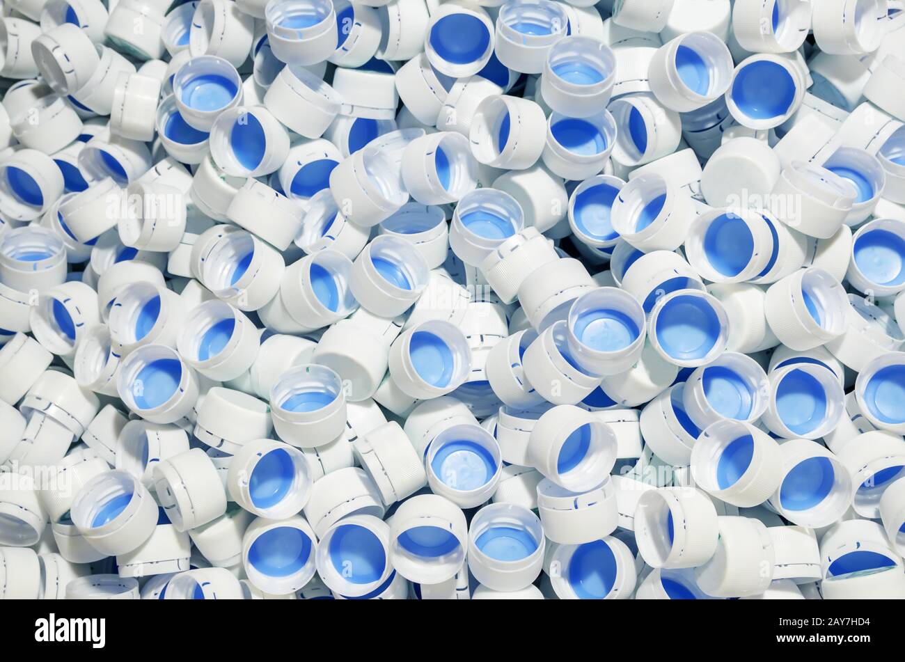 White caps of plastic bottles Stock Photo Alamy
