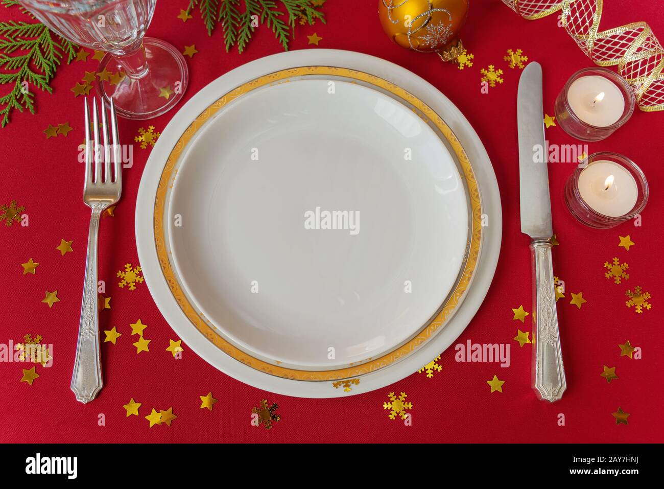 Beautiful Christmas table Stock Photo
