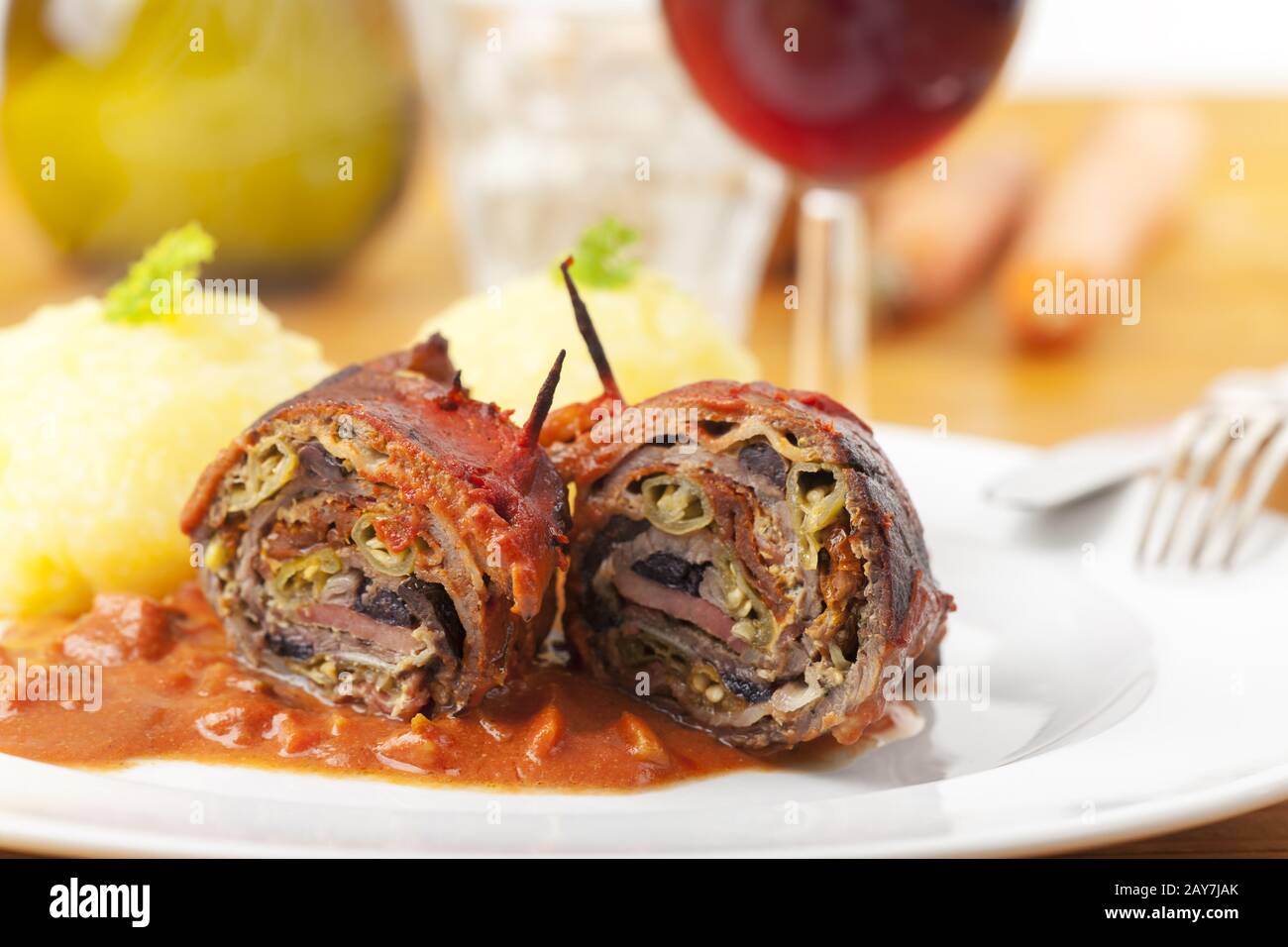 Roulade on a plate Stock Photo