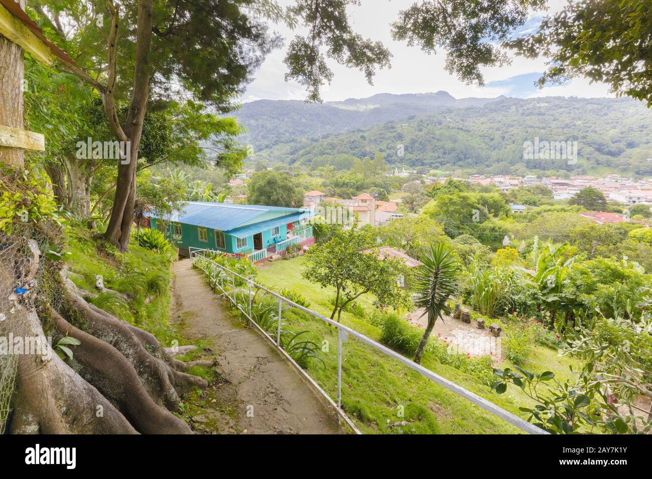 top view of bajo boquete in the province of Chiriqui Panama Stock Photo