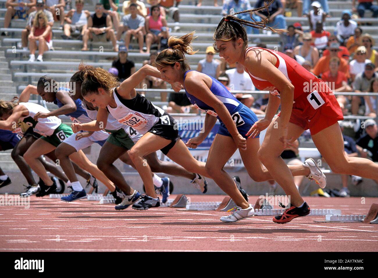 Austin, Texas Starting line of girl's race at Texas high school state