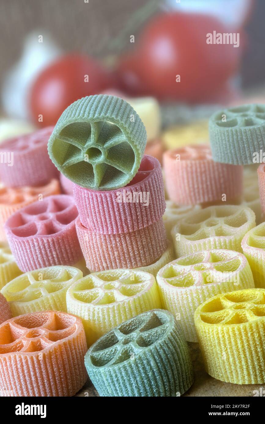 Italian pasta, wheels - ruote Stock Photo