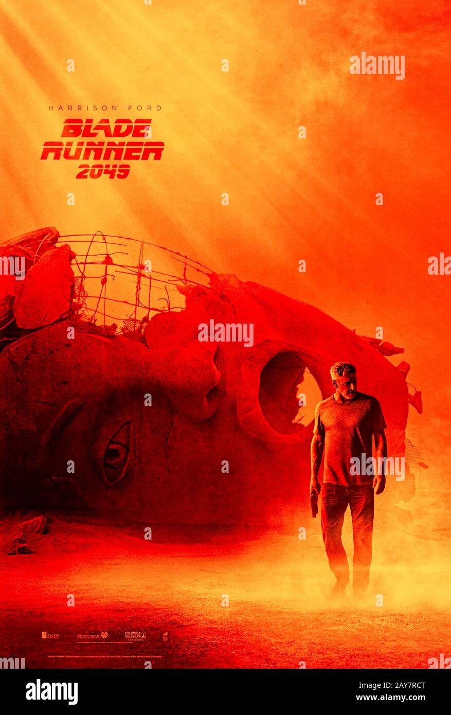 Blade Runner 2049 (2017) directed by Denis Villeneuve and starring Harrison Ford, Ryan Gosling, Ana de Armas and Jared Leto. A sequel to the 1982 classic set thirty years later where a new blade runner uncovers a secret. Stock Photo