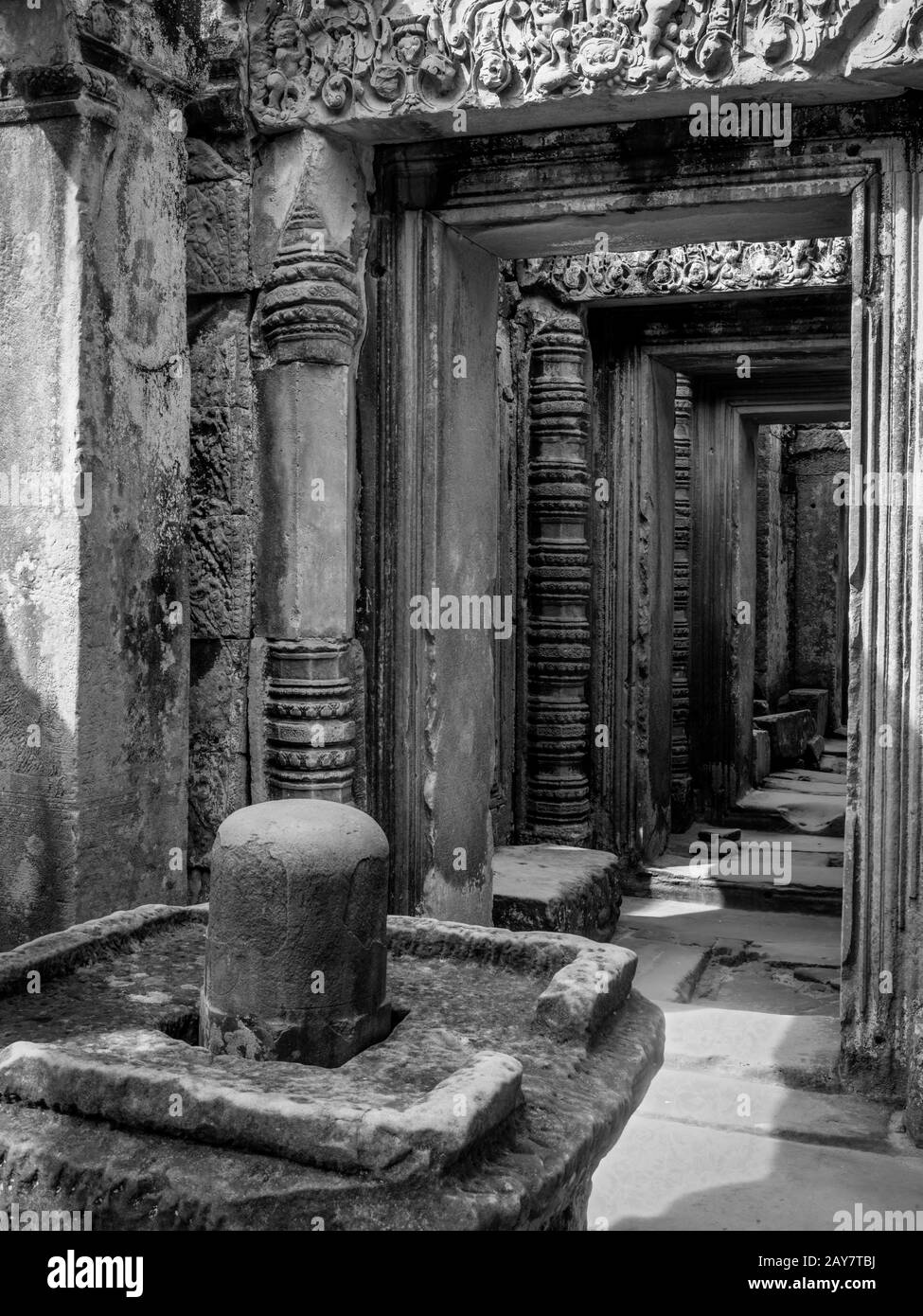 Image from Preaha Khan temple, a part of the Angkor Wat Archeological Park, Siem Reap, Cambodia. Stock Photo