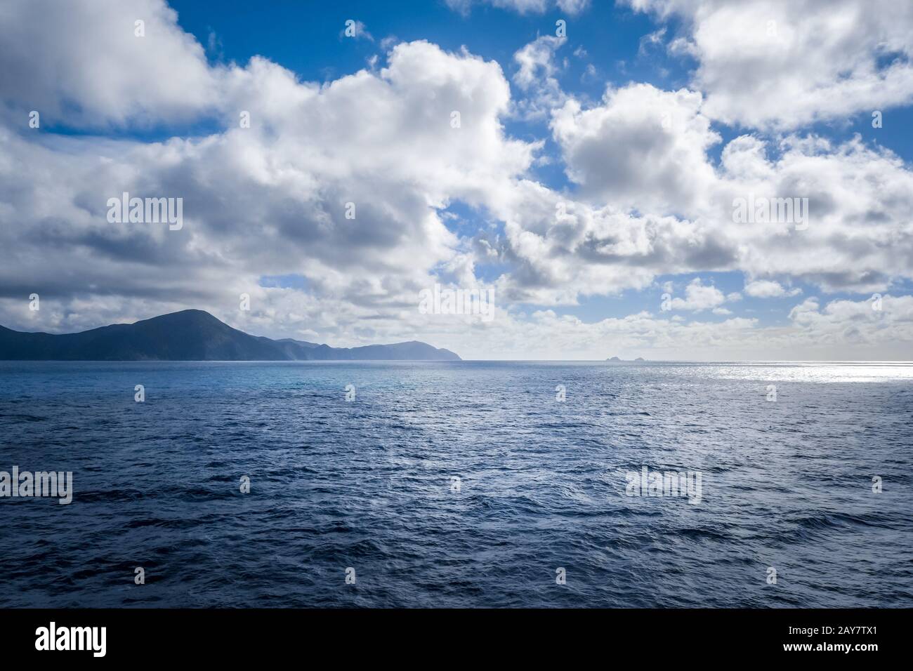 Marlborough Sounds view from a ferry, New Zealand Stock Photo