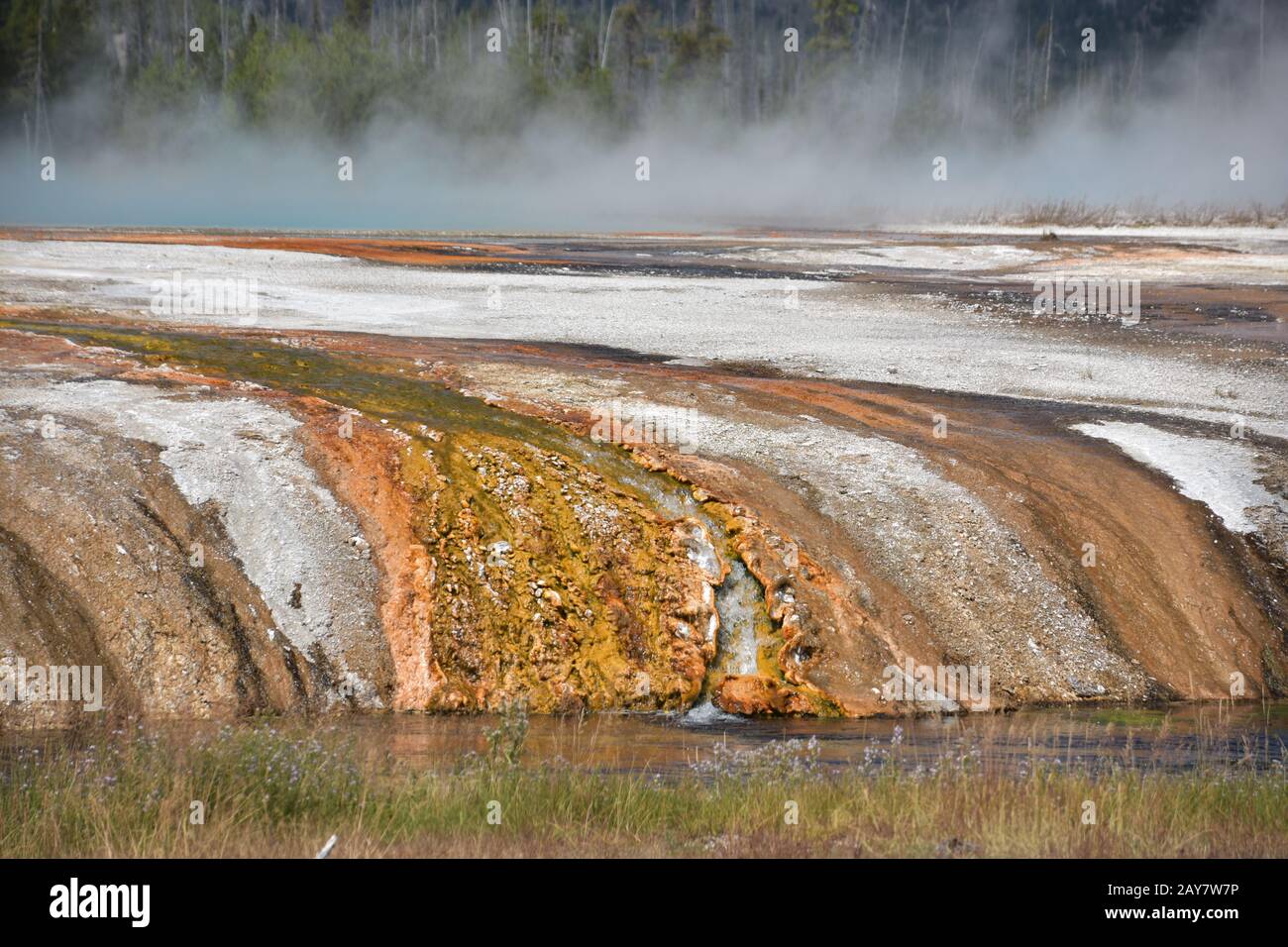 Black Sand Basin at Yellowstone National Park Stock Photo