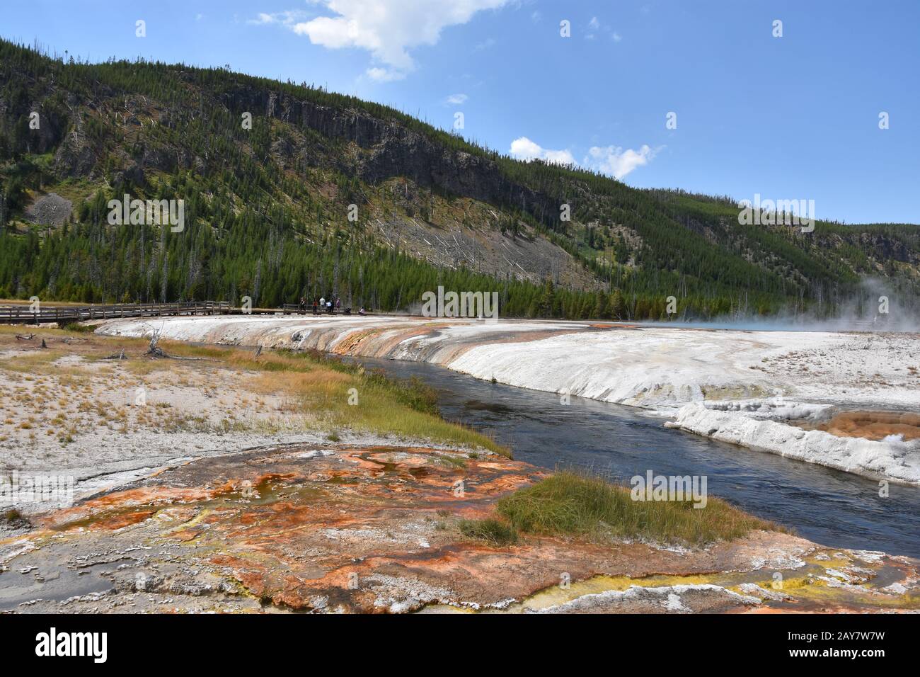 Black Sand Basin at Yellowstone National Park Stock Photo
