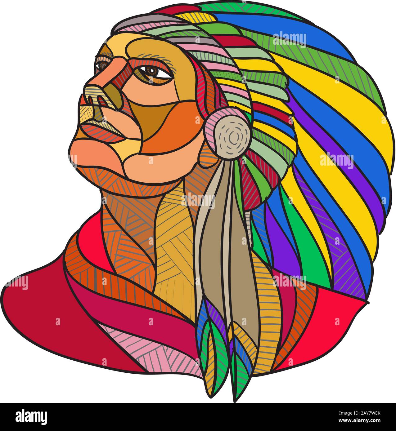 Native American Drawing High Resolution Stock Photography And Images Alamy