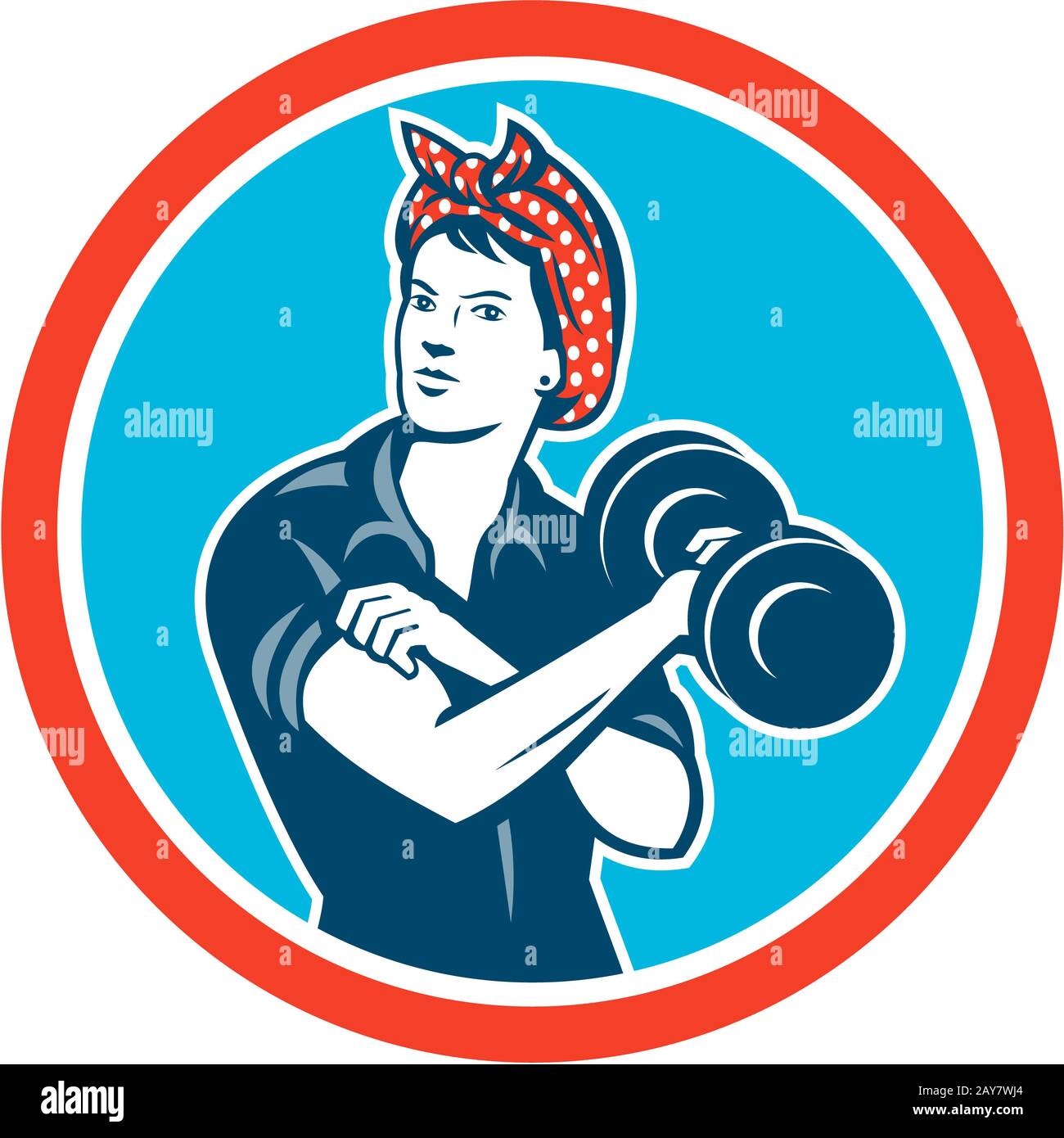 Flexing muscle woman retro hires stock photography and images Alamy