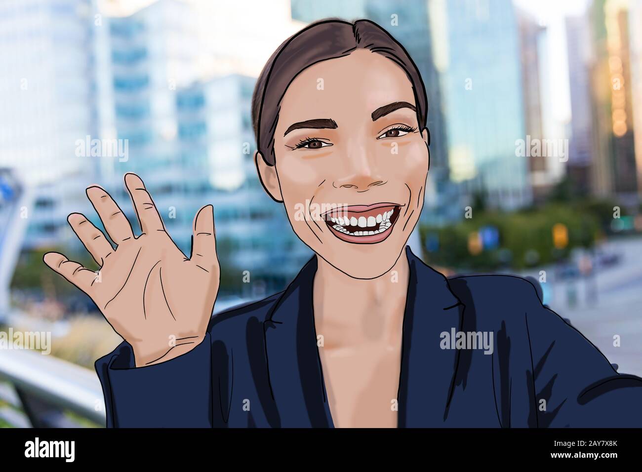 Vector Illustration of a professional smart business woman. Vector