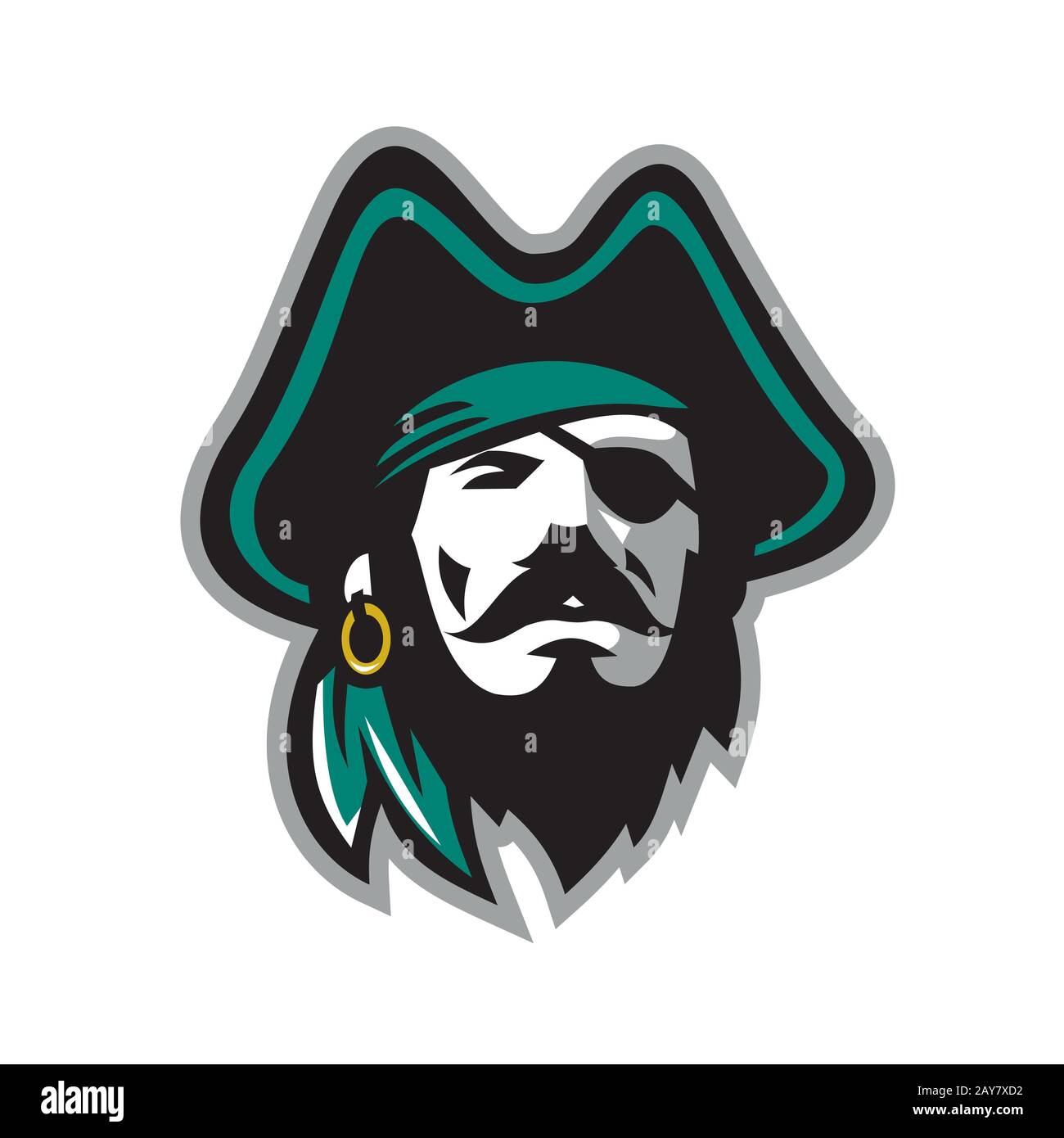 PIRATE HAT EYE PATCH EARRING COSTUME Adult Tricorne Felt Hat Buccaneer