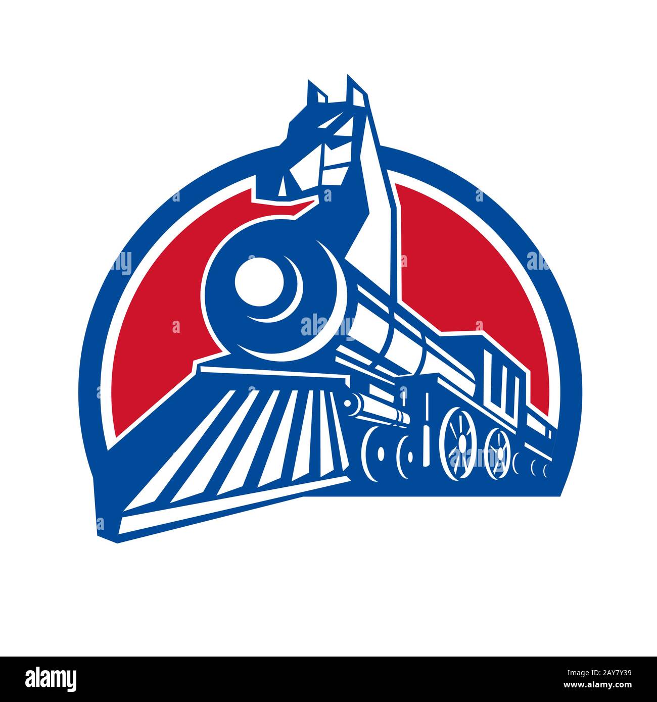 Iron Horse Circle Retro Stock Photo Alamy