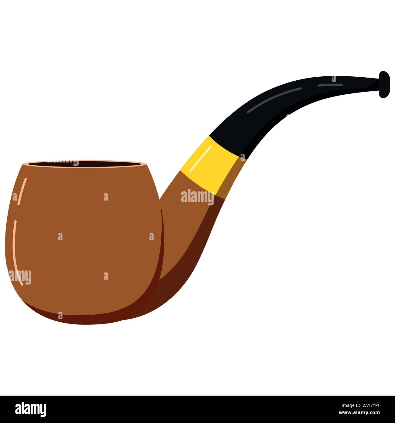 Smoking pipe vector icon isolated on white background. Stock Vector