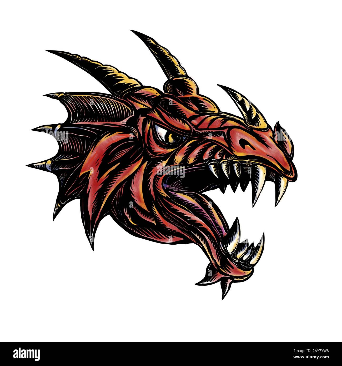 Dragon head drawing hi-res stock photography and images - Alamy