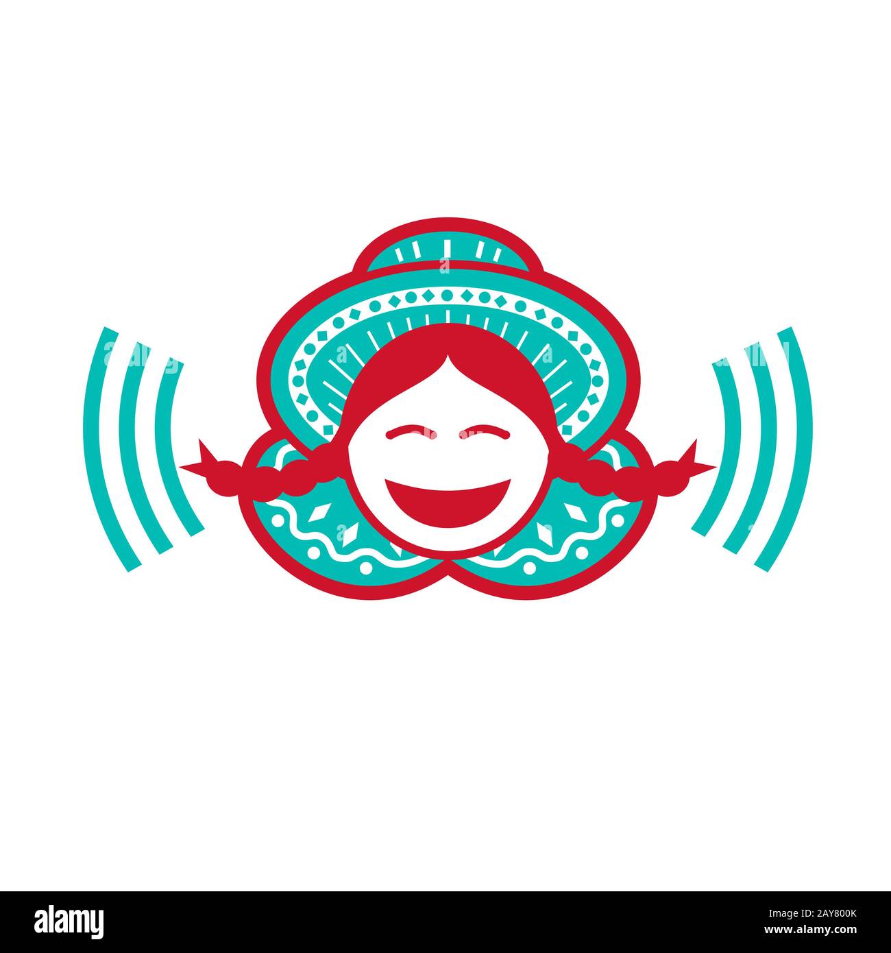 Peruvian Girl Smiling Voice Icon Stock Photo