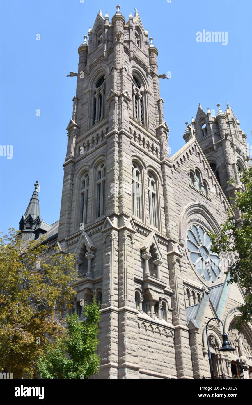 Cathedral of the Madeleine in Salt Lake City, Utah Stock Photo