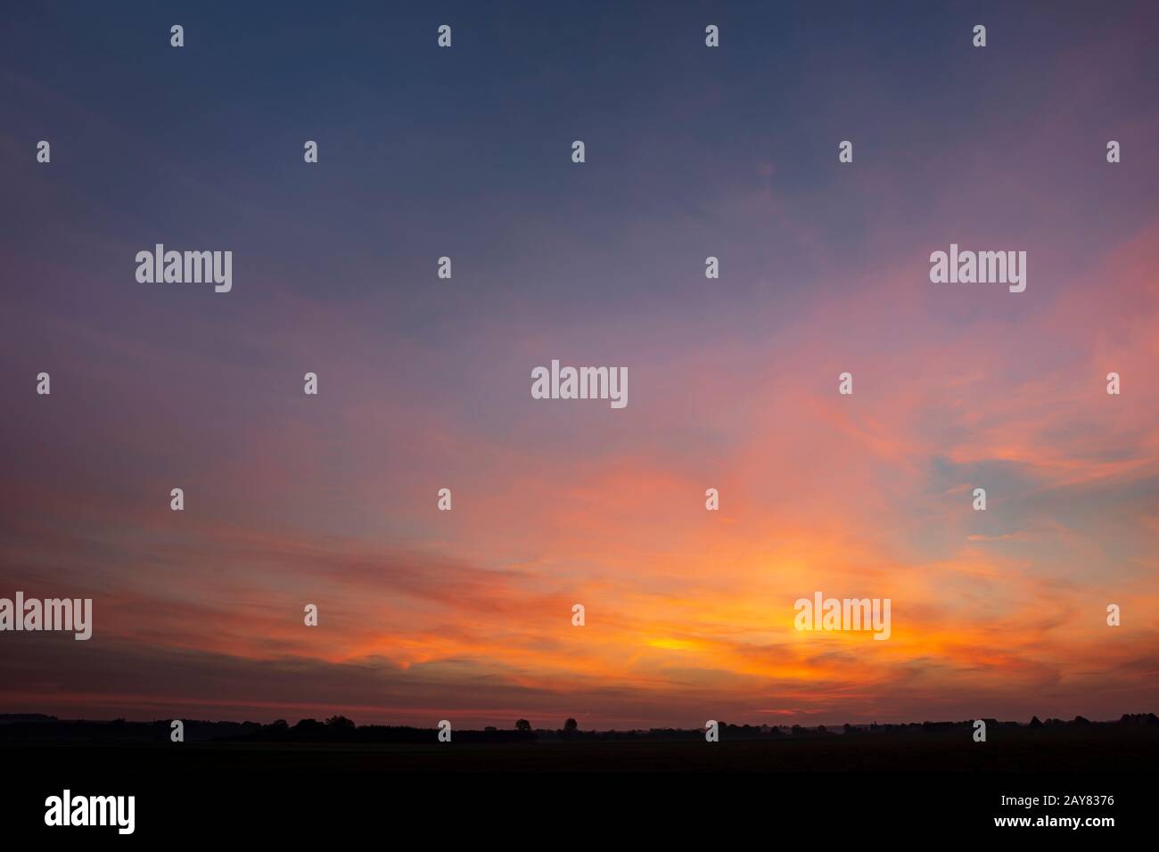 Wonderful colorful clouds after sunset Stock Photo