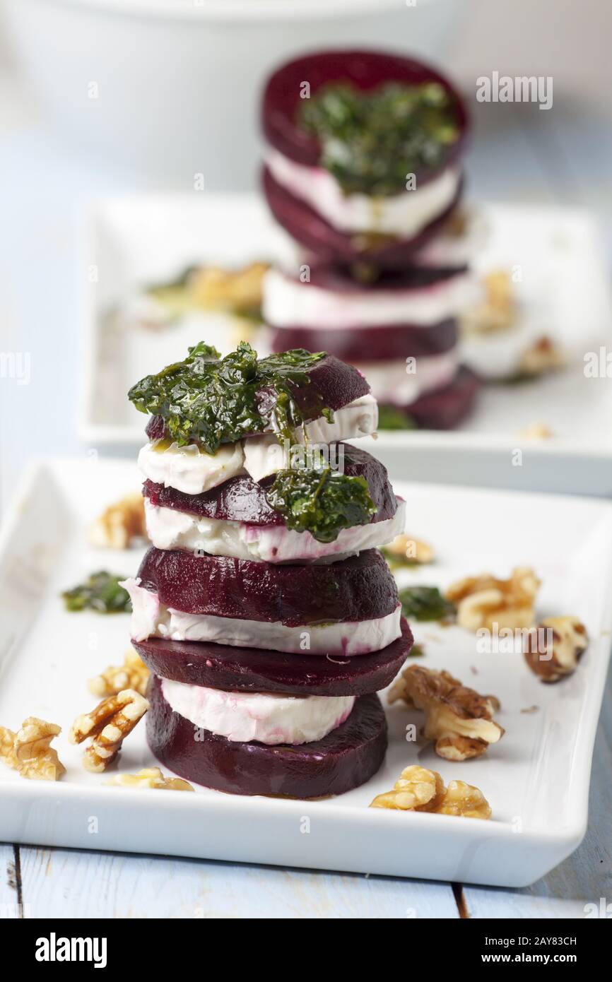 Close-up of the beetroot appetizer Stock Photo
