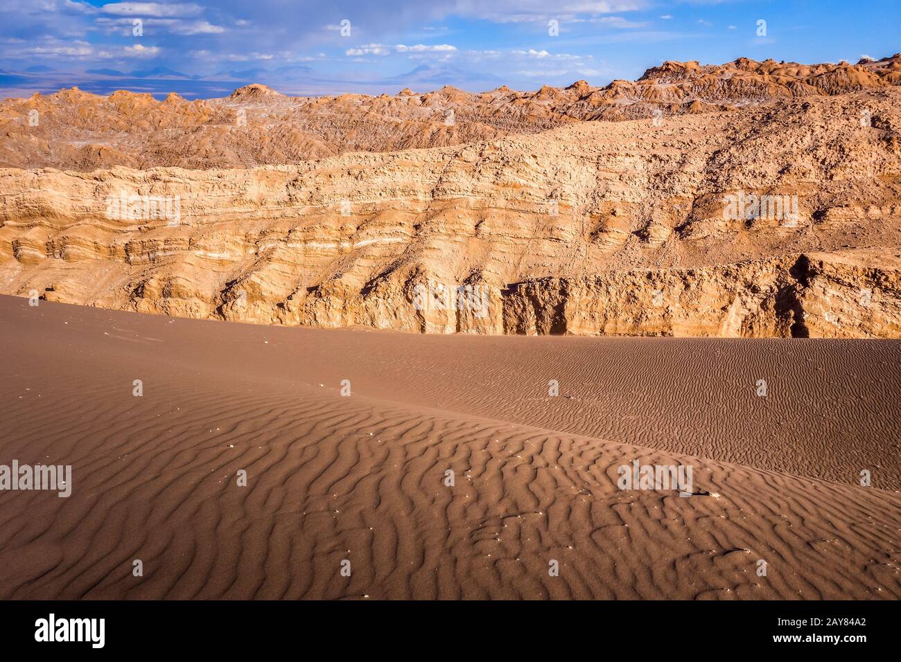 Sand dunes in Valle de la Luna, San Pedro de Atacama, Chile Stock Photo