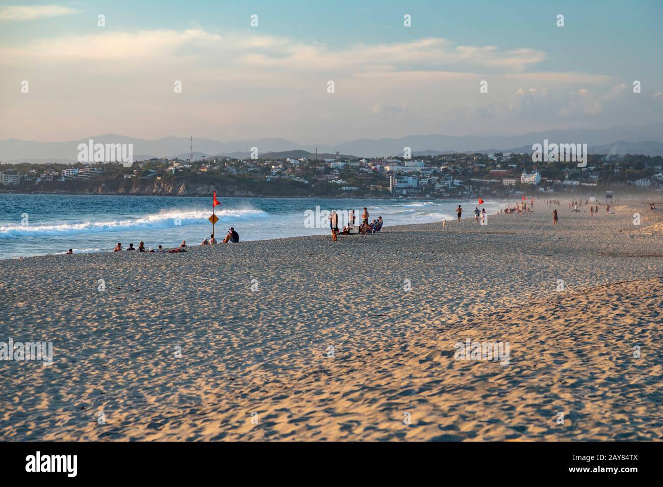 Brisas de Zicatela, Oaxaca, Mexico The Pacific Ocean beach, looking