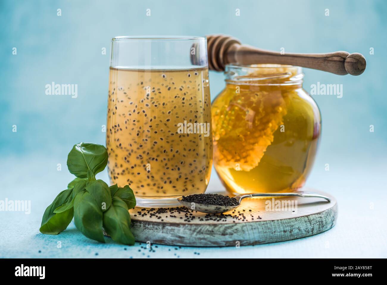 freshness from basil and honey Stock Photo