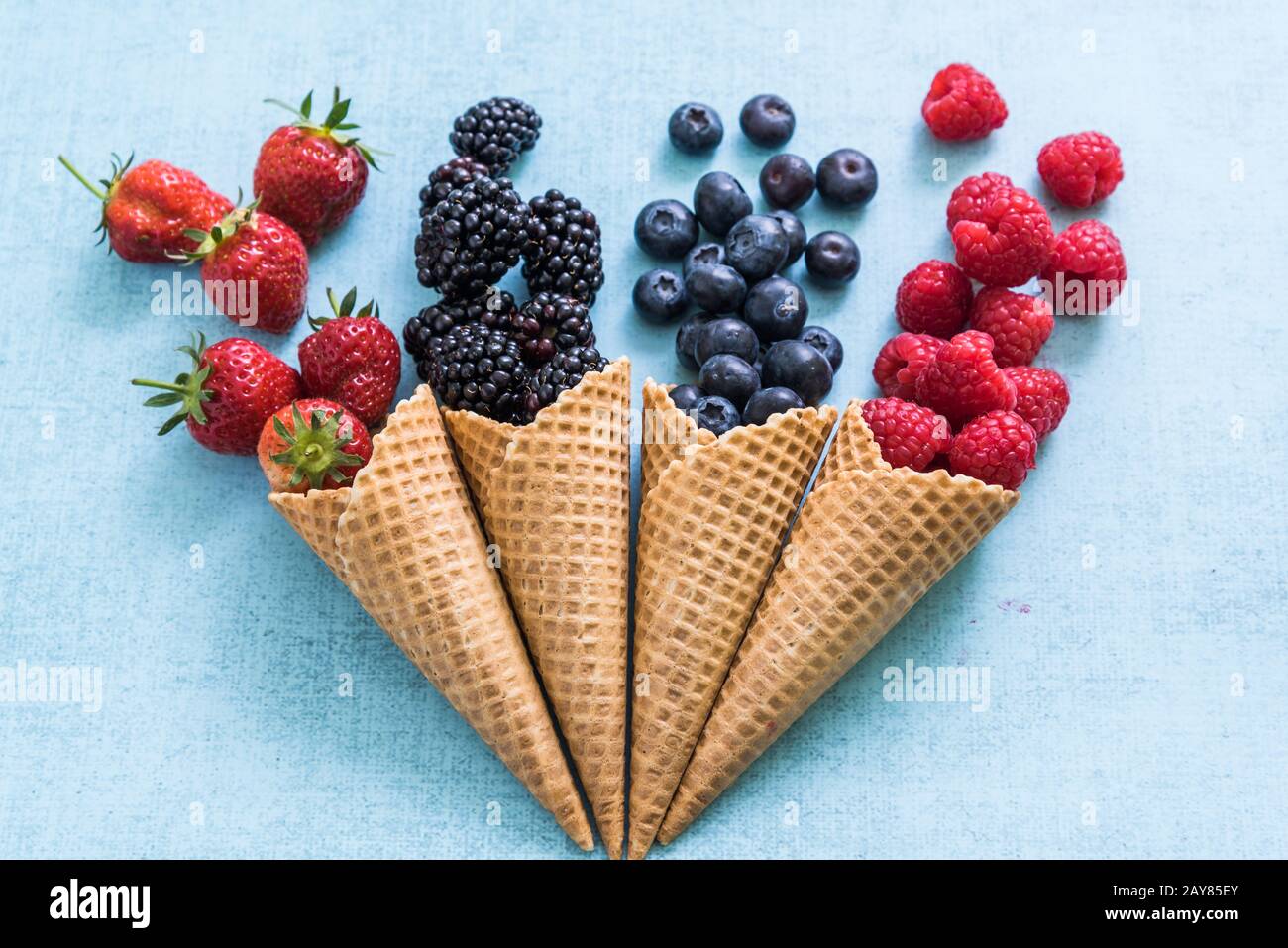 homemade healthy ice cream cones Stock Photo
