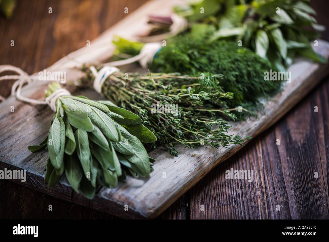 Rosemary sage basil bunch hires stock photography and images Alamy