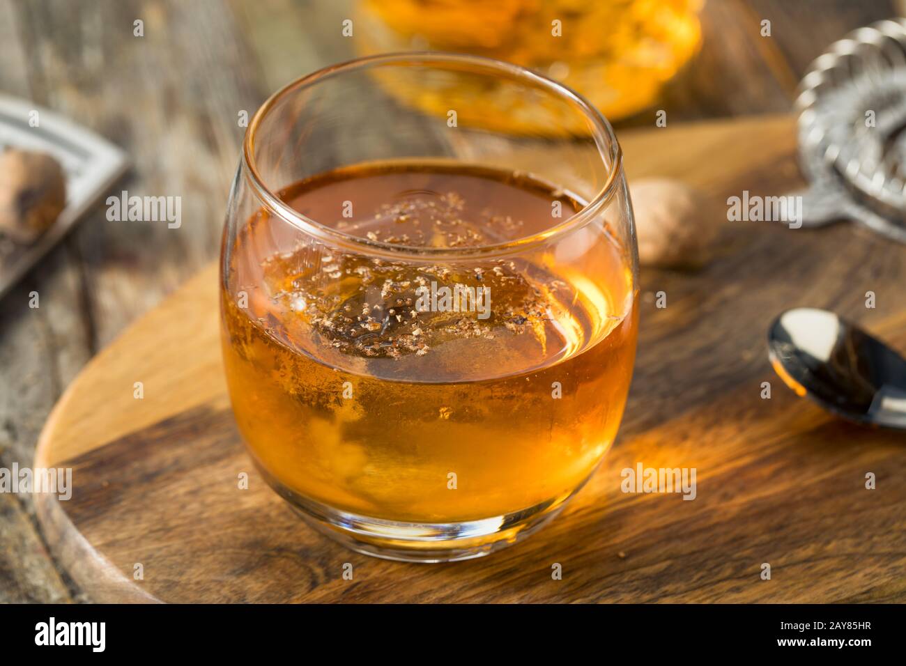 Homemade Refreshing Rum Bumbo Cocktail with Nutmeg Stock Photo Alamy