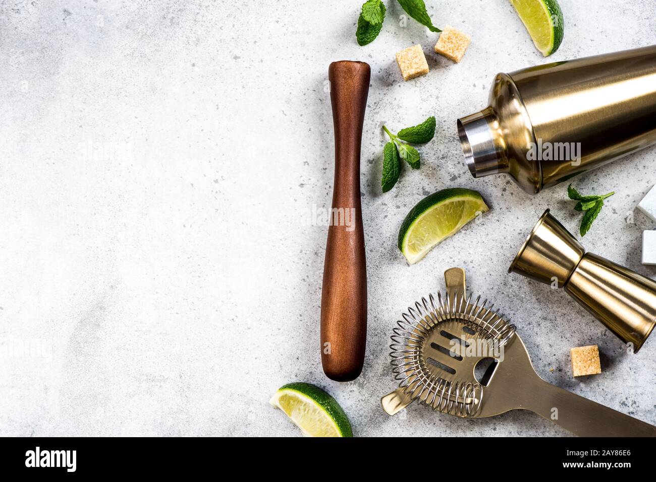 Ingredients for making drinks and cocktails Stock Photo Alamy