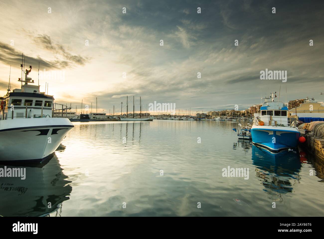 Boats in Torrevieja port Stock Photo