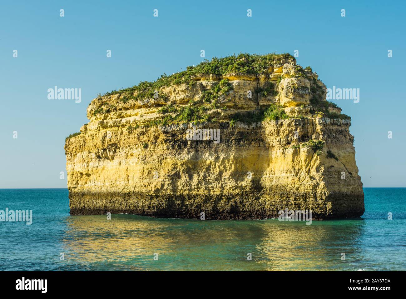 Rock formations on Algarve clifs in Portugal Stock Photo