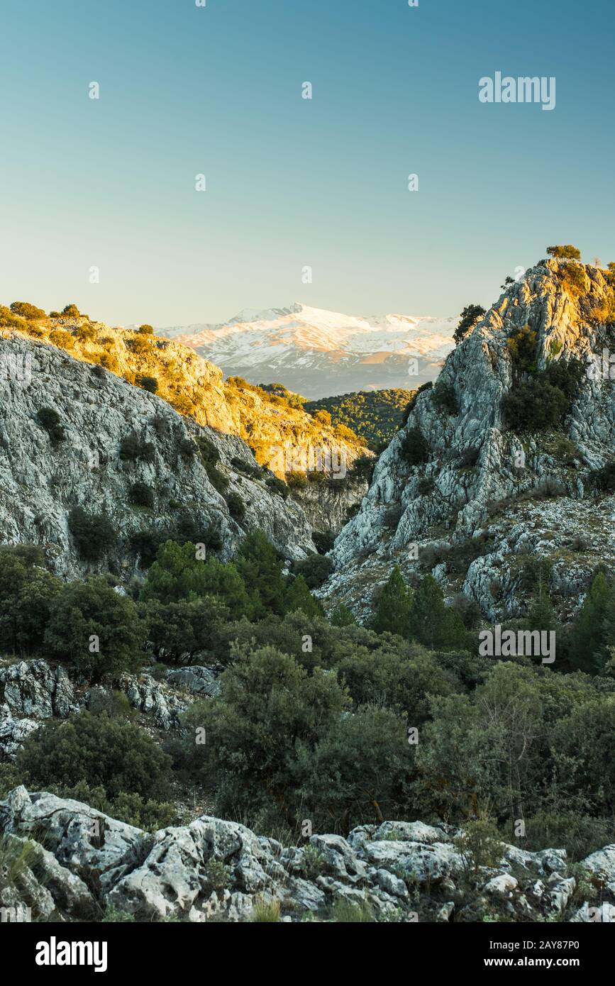 Vista over Sierra Nevada National Park, Spain Stock Photo - Alamy
