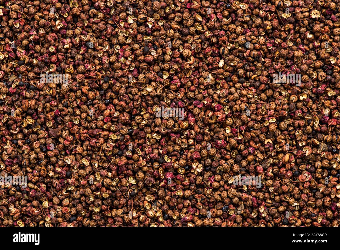 Sichuan pepper or Chinese coriander full frame background Stock Photo
