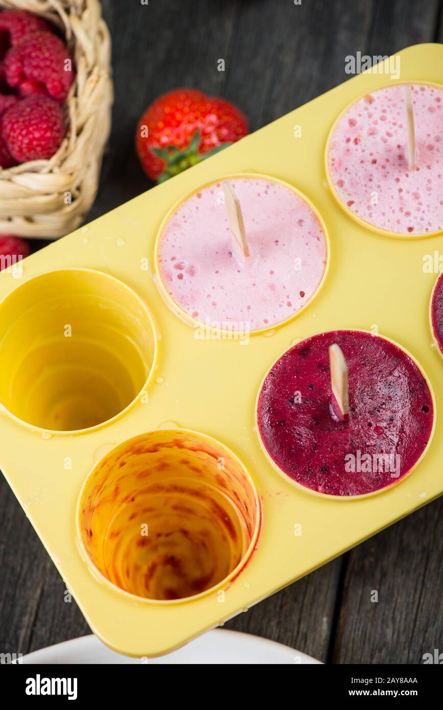Homemade organic summer fruit ice cream Stock Photo Alamy