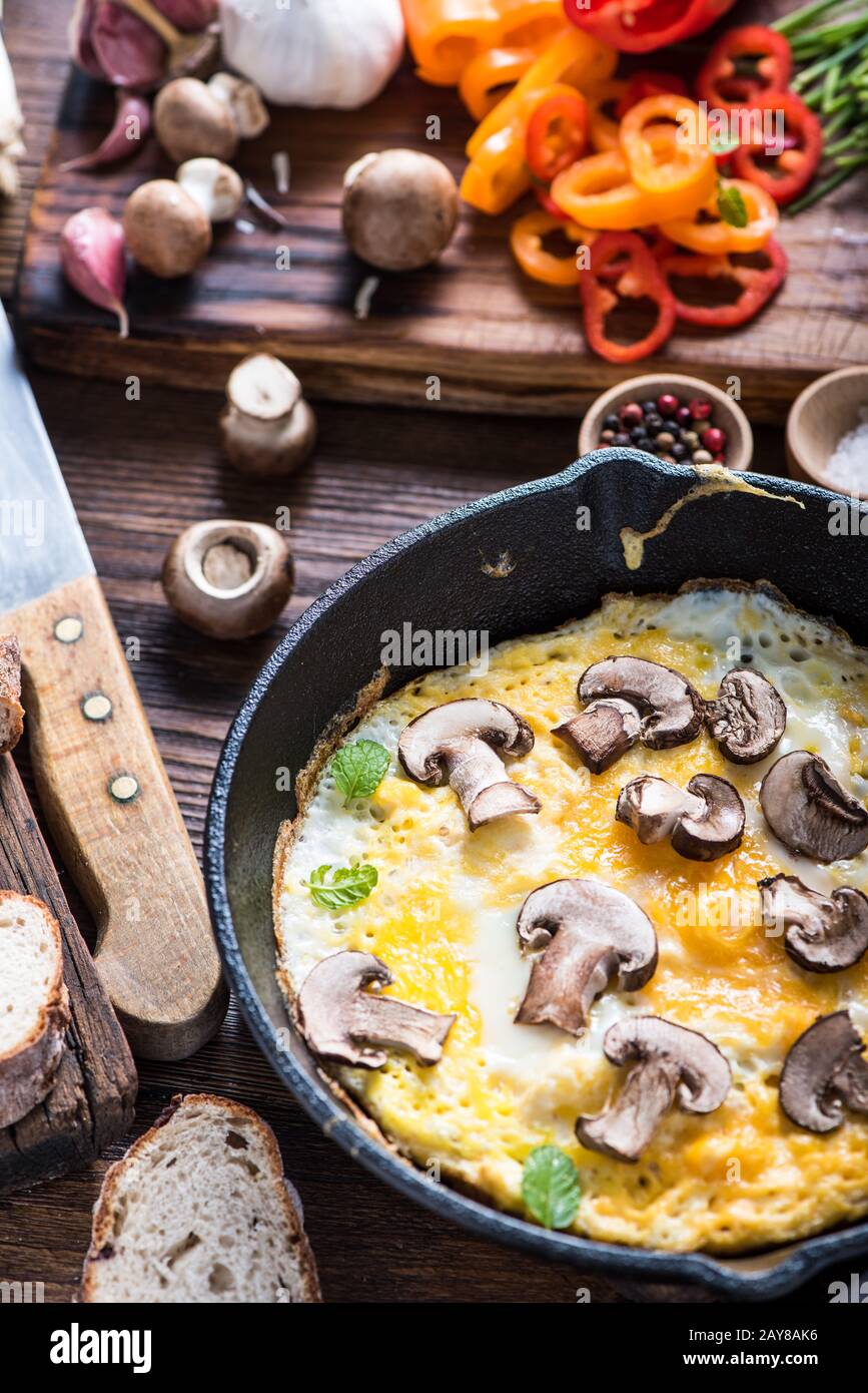 Healthy and classic brunch, simple scrambeld eggs Stock Photo - Alamy