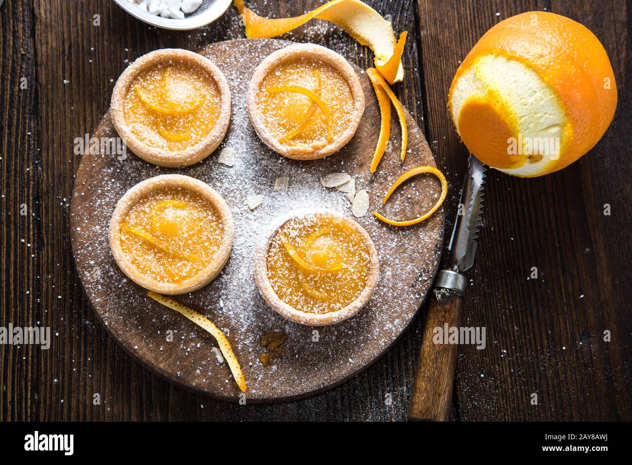 Orange zesty homemade tarts Stock Photo