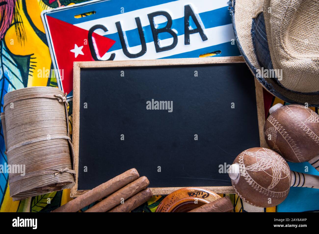 Travel to Cuba concept background Stock Photo