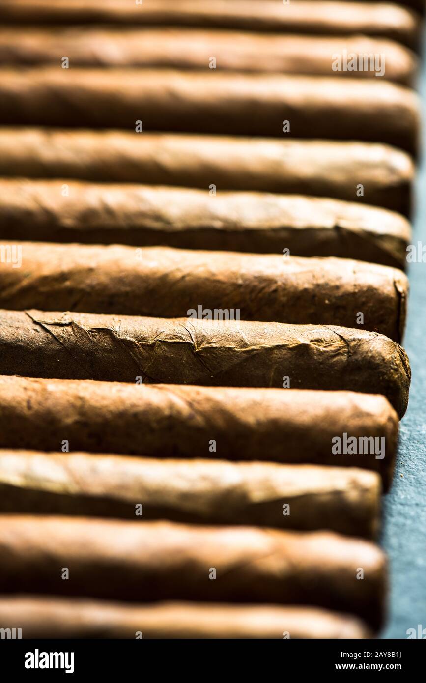 Cuban cigars background Stock Photo