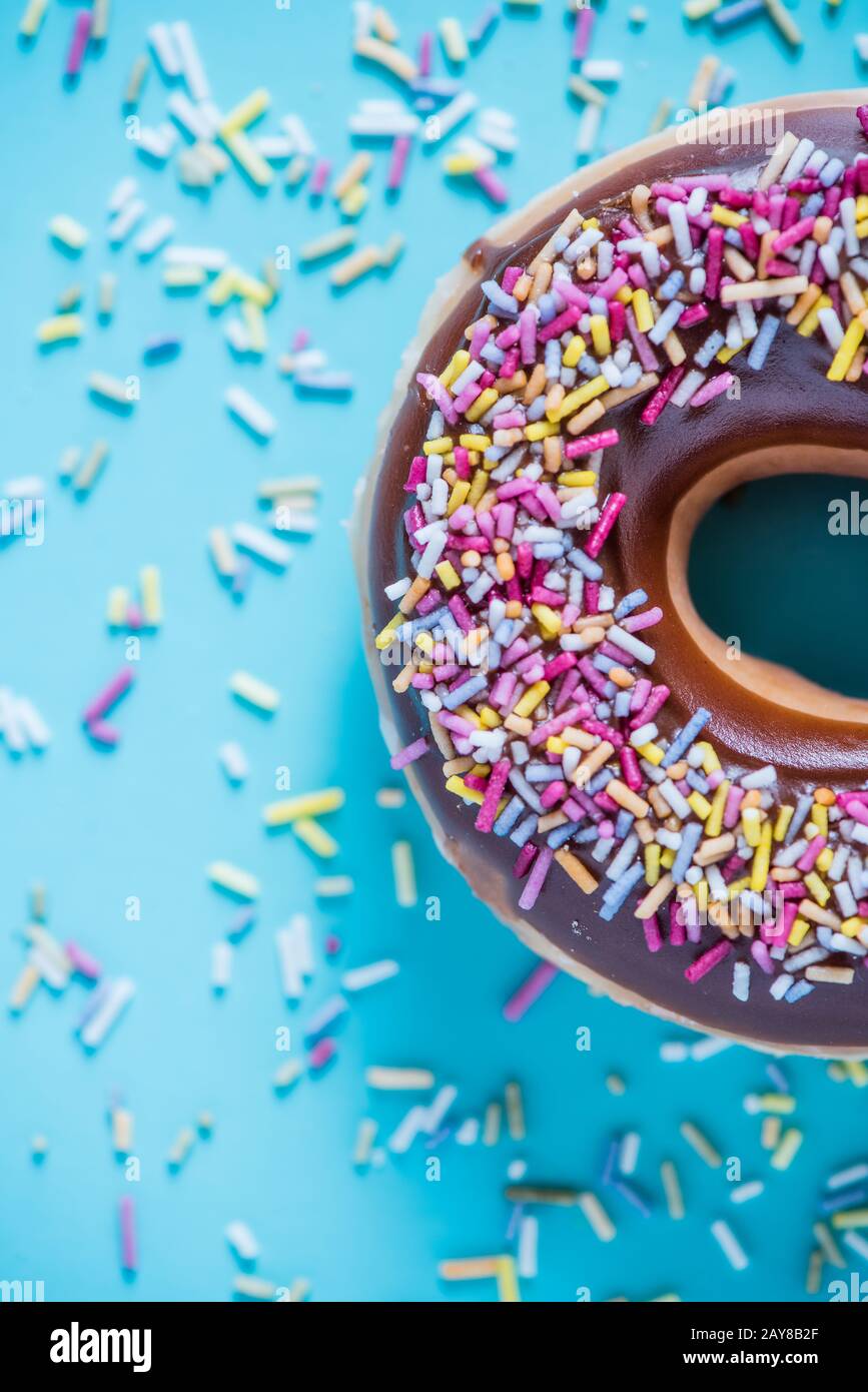 Colorful vibrant donut Stock Photo