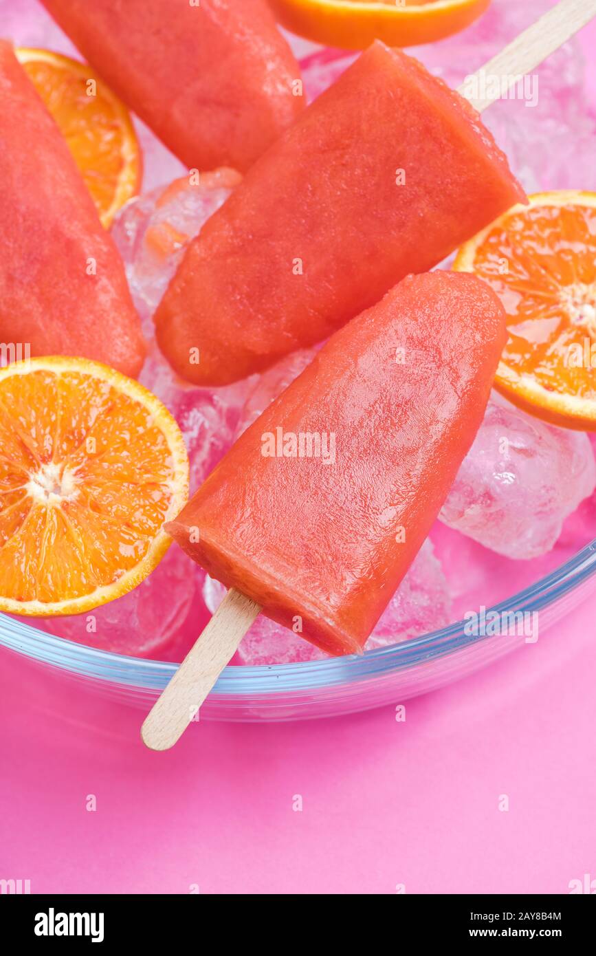 Healthy refreshing popsicles snack Stock Photo