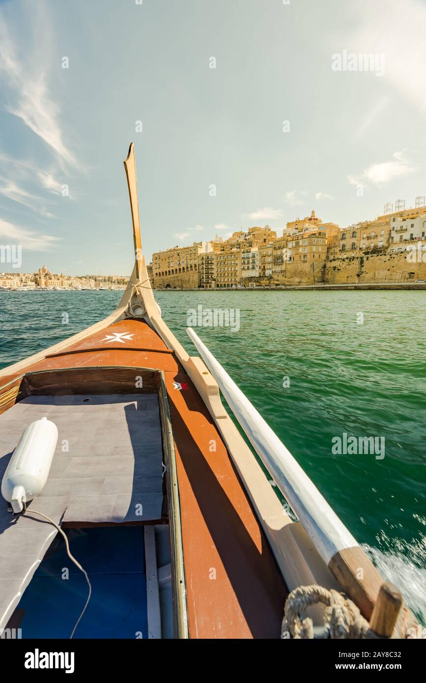 Wooden traditional boat, Maltese tourist attraction Stock Photo Alamy